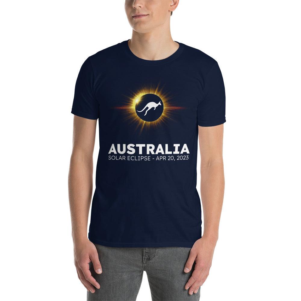 Australia Solar Eclipse 2023 - Kangaroo Yellow Sun (Dark Tees) - Astro TShirts