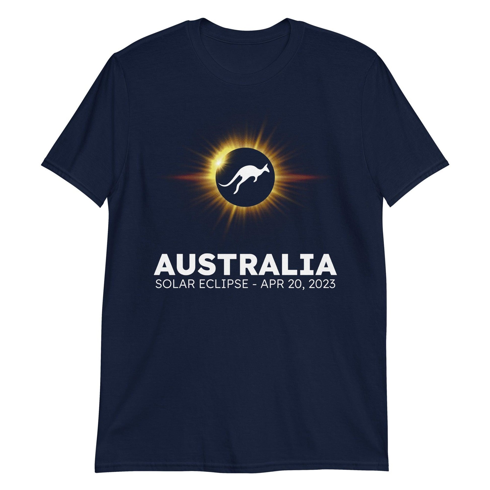 Australia Solar Eclipse 2023 - Kangaroo Yellow Sun (Dark Tees) - Astro TShirts